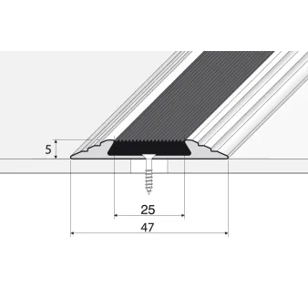 Listwa łączeniowa z wkładką antypoślizgową - Anoda srebro - Aluminium anodowane