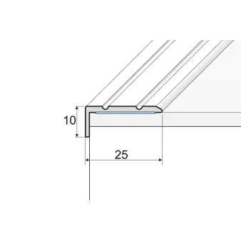 Kątownik 25 x 10 - Okleina dąb antyczny - Aluminium w okleinie
