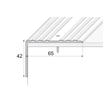 Kątownik 65 x 42 - Anoda szampan - Aluminium anodowane