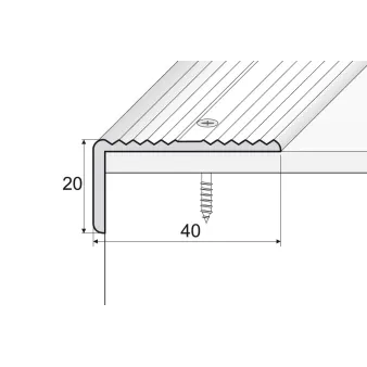 Kątownik 40 x 20 - Anoda czarna - Aluminium anodowane
