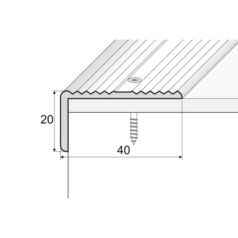 Kątownik 40 x 20 - Inox gładki