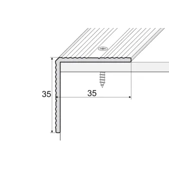 Kątownik 35 x 35 - Anoda złoto - Aluminium anodowane