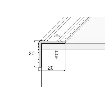 Kątownik 20 x 20 - Anoda srebro - Aluminium anodowane