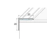 Kątownik 25 x 20 - Inox gładki - Samoprzylepne