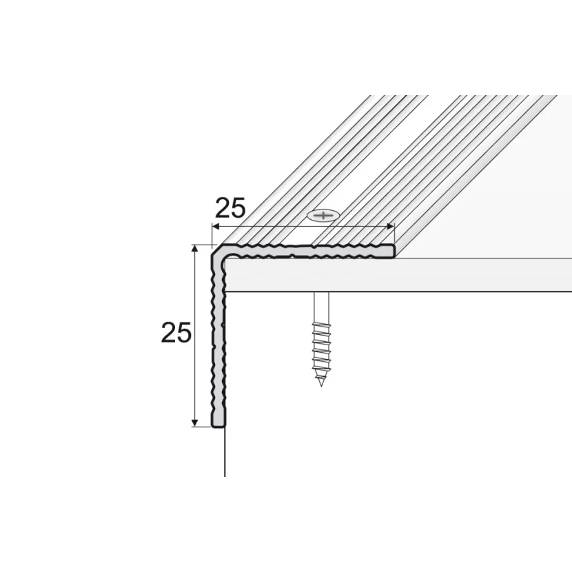 Kątownik 25 x 25 - Anoda srebro