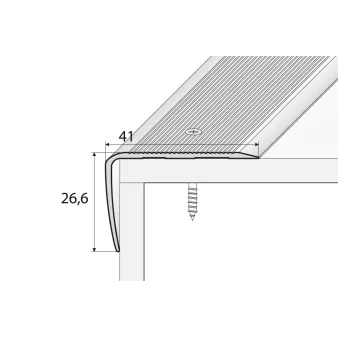 Kątownik 41 x 26.6 - Anoda srebro - Aluminium anodowane