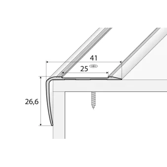 Kątownik z wkładką antypoślizgową - Anoda czarna - Aluminium anodowane