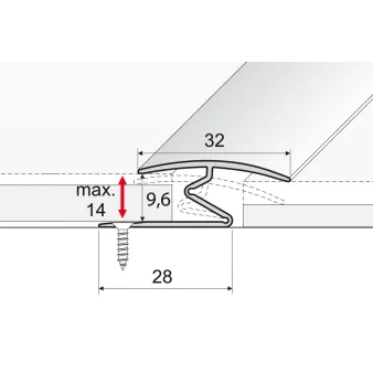 Listwa łączeniowa - Anoda złoto - Aluminium anodowane
