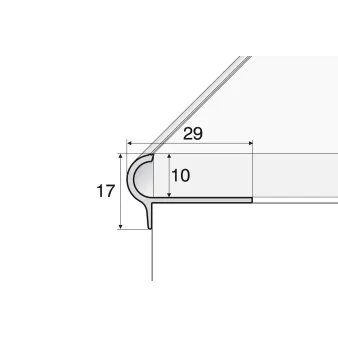 Listwa krawędziowa owalna 10 mm - Inox gładki - Aluminium anodowane