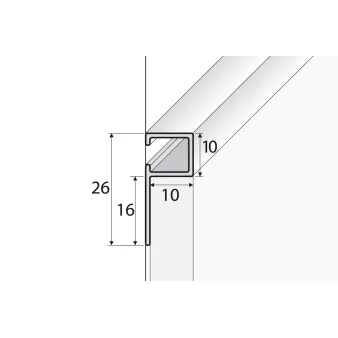 Listwa krawędziowa 10 mm - Anoda czarna - Aluminium anodowane