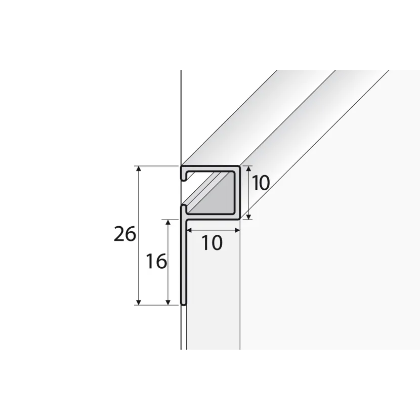 Listwa krawędziowa 10 mm - Inox gładki
