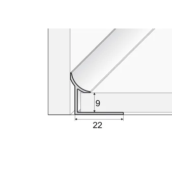 Listwa wewnętrzna - Naturalne aluminium - Aluminium naturalne