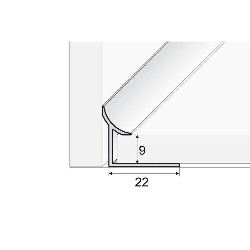 Listwa wewnętrzna - Naturalne aluminium