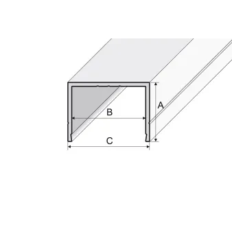 Ceownik 20 x 18 x 20.6 - Anoda srebro - Aluminium anodowane