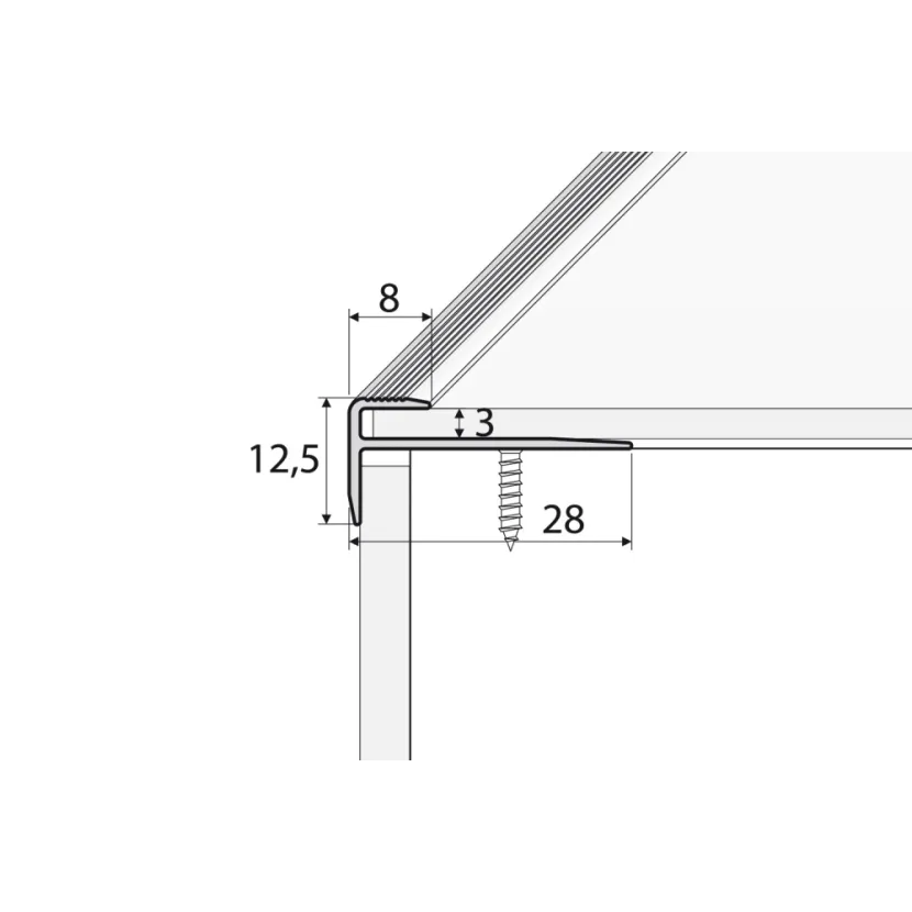 Listwa schodowa do LVT 3 mm - szampańska