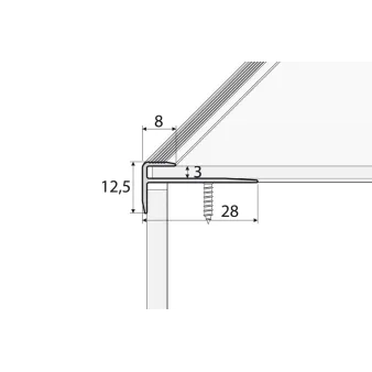 Listwa schodowa do LVT 3 mm - złota - Aluminium anodowane