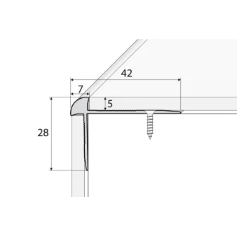Listwa zakończeniowa - Inox gładki - Aluminium anodowane