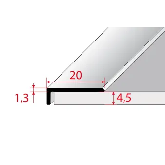 Listwa zakończeniowa - Inox gładki - Aluminium anodowane