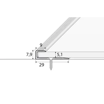 Listwa zakończeniowa - Inox gładki - Aluminium anodowane
