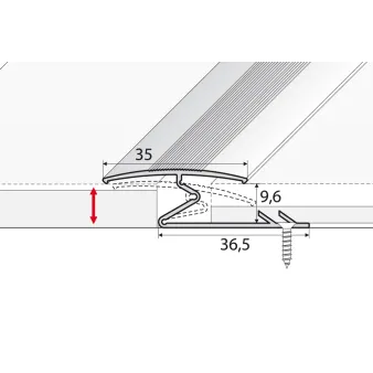 Listwa łączeniowa - Anoda srebro - Aluminium anodowane