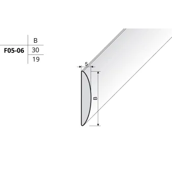 Listwa maskująca 30 x 5 - Okleina biała - Tworzywo PVC