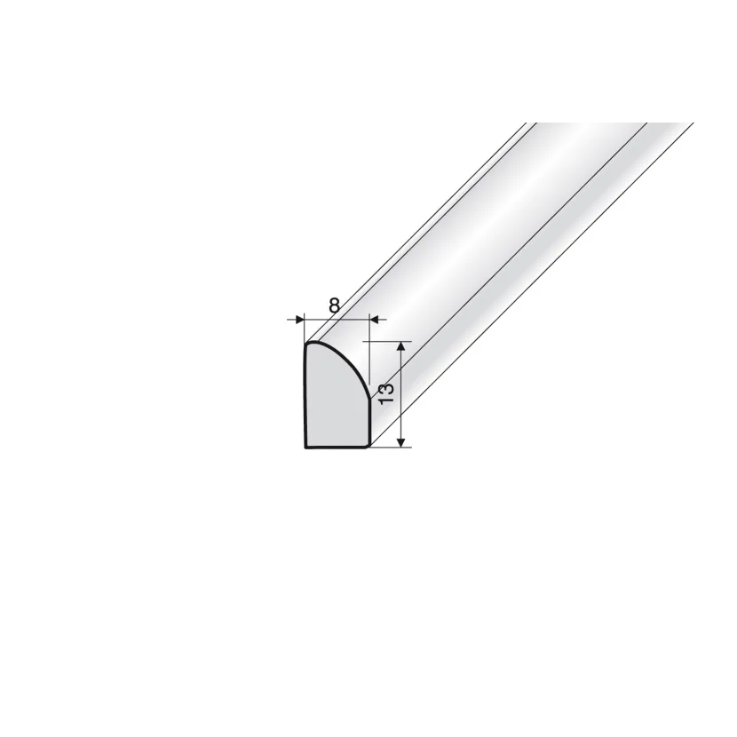 Ćwierćwałek 13 x 8 - Okleina biała