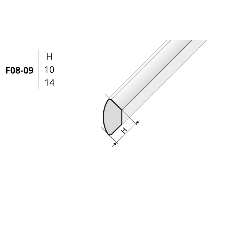 Ćwierćwałek 10 mm - Okleina biała