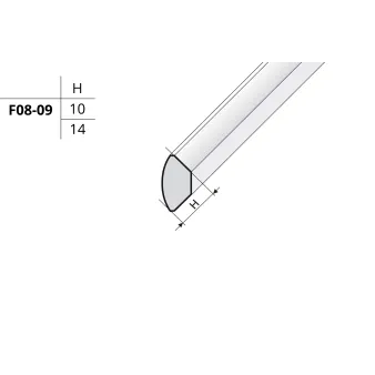 Ćwierćwałek 14 mm - Okleina orzech - Tworzywo PVC