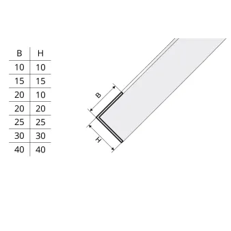 Kątownik 25 x 25 - Okleina buk - Tworzywo PVC