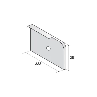 Profil zakończeniowy prawy - Lakier ral czarny - Aluminium lakierowane