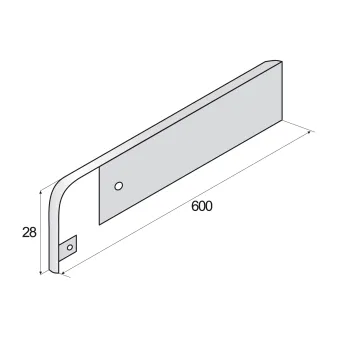 Profil łączeniowy gięty - Anoda złoto - Aluminium anodowane