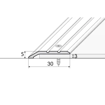 Listwa zakończeniowa - Anoda srebro - Samoprzylepne - Aluminium anodowane