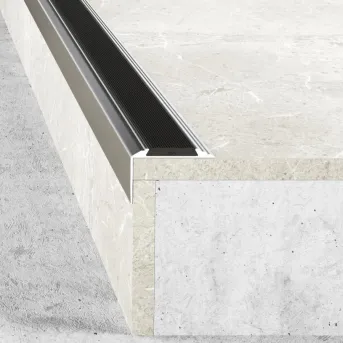 Kątownik z wkładką antypoślizgową - Anoda srebro - Aluminium anodowane