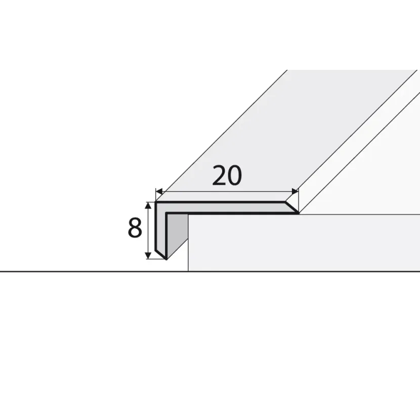 Kątownik 20 x 8 mm - dąb malaga