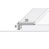 Kątownik 20 x 8 mm - dąb malaga