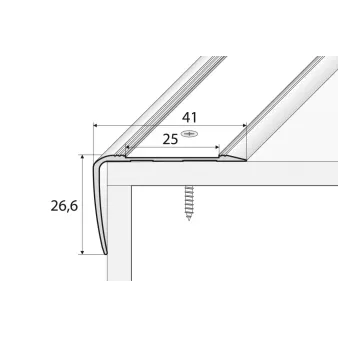 Kątownik z wkładką antypoślizgową - Żółta kontrastowa - Aluminium anodowane