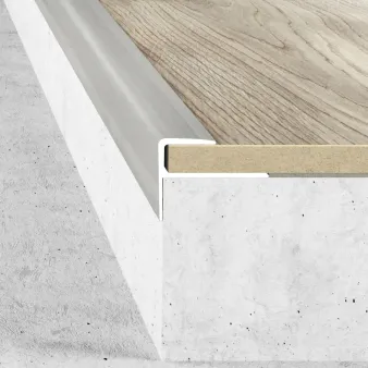 Listwa schodowa do paneli 8 mm - dąb bielony - Aluminium anodowane