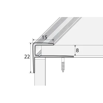 Listwa schodowa do paneli 8 mm - dąb jasny - Aluminium anodowane