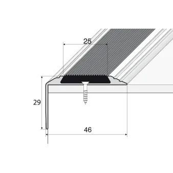 Kątownik z wkładką antypoślizgową - Inox szczotkowany - Aluminium anodowane