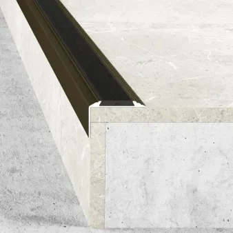 Kątownik z wkładką antypoślizgową - Anoda oliwka - Aluminium anodowane