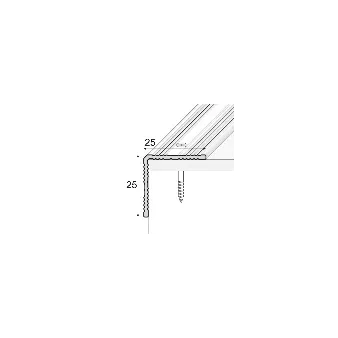 Kątownik 25 x 25 - Inox gładki - Aluminium w okleinie