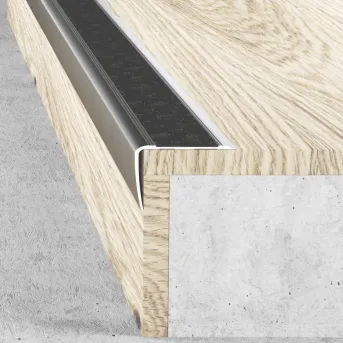 Kątownik z wkładką antypoślizgową - Anoda srebro - Aluminium anodowane