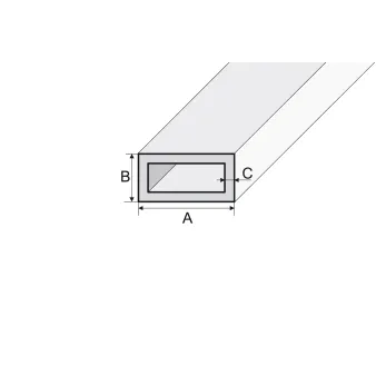 Rura prostokątna 12 x 10 x 1 - Lakier biały (RAL) - Aluminium lakierowane