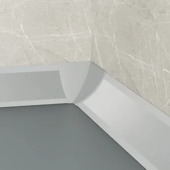 Narożnik wewnętrzny do listwy P61 - Okleina srebrny mat - Tworzywo PVC