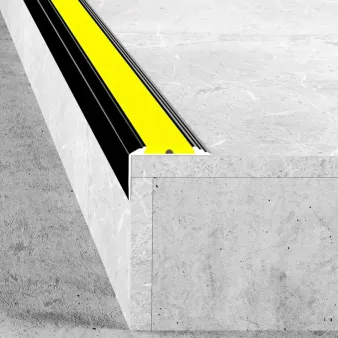 Kątownik z kontrastową wkładką antypoślizgową - Żółta kontrastowa - Aluminium anodowane