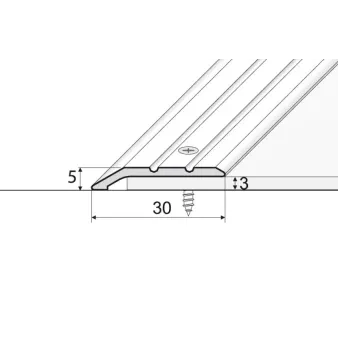 Listwa zakończeniowa przykręcana 30 mm – inox gładki - Aluminium anodowane