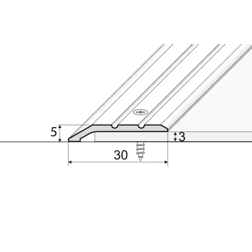 Listwa zakończeniowa przykręcana 30 mm – inox gładki