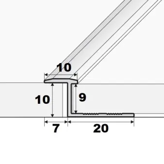 Listwa łączeniowa płaska 10 mm – złota - Aluminium anodowane