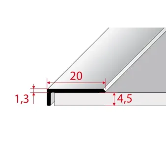 Listwa zakończeniowa do LVT 20 × 5,8 mm – szampańska - Aluminium anodowane