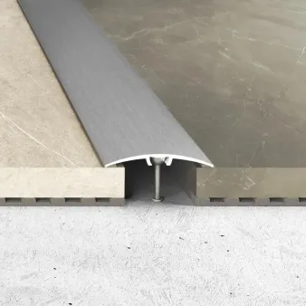 Listwa łączeniowa z uszczelką silikonową - Inox szczotkowany - Samoprzylepne - Aluminium anodowane